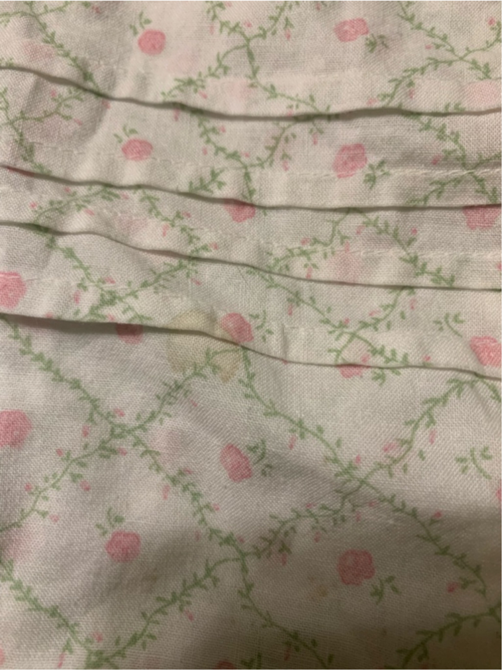Vntg 90’s Women's LINDSEY BLAKE White Pink Floral Cotton Pajama Nightgown L - Picture 9 of 10